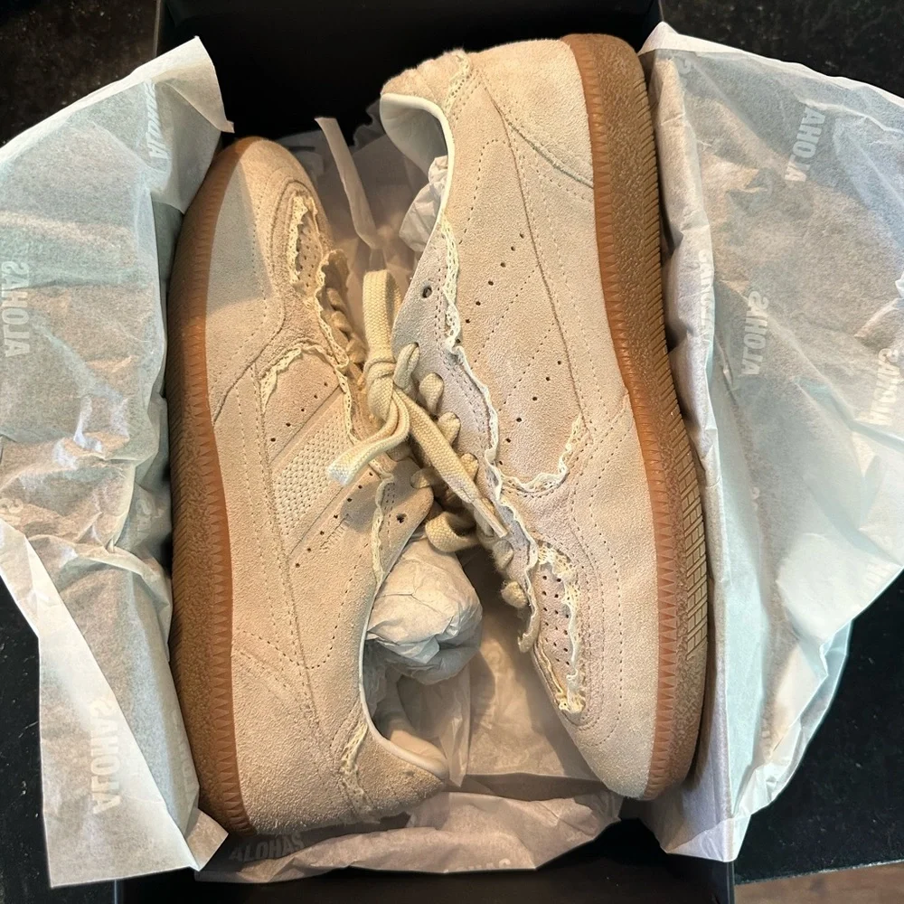 Aloha Tb. 490 Crochet Cream Leather Sneakers size 9 / 40 - Picture 4 of 8